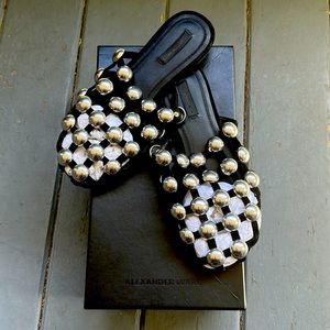 ALEXANDER WANG Amelia studded slides GREAT CONDITION!!